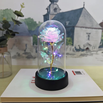 Artificial Rose Valentines Eternal LED Light Flower