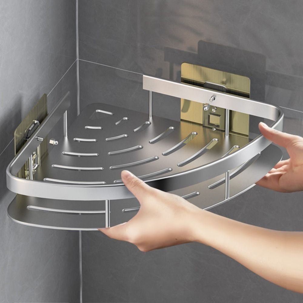 Shower Caddy Corner Shelf No Drill Adhesive Bathroom Organizer 2 Pack