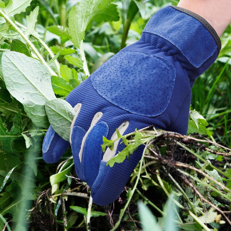 Gardening Gloves Thorn Proof Leather Work Gloves for Rose Pruning