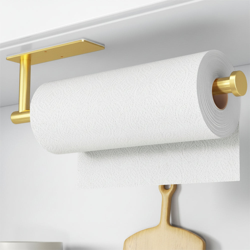 Paper Towel Holder Wall Mounted Rack Self Adhesive Drill