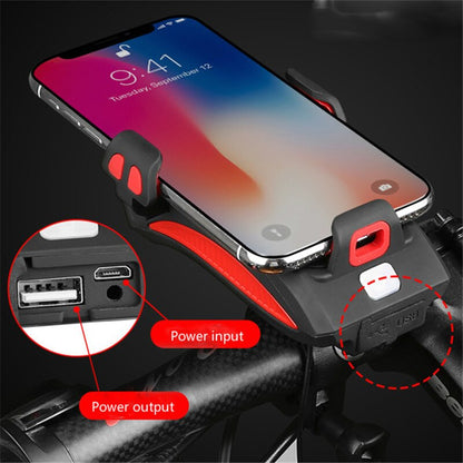 4-in-1 Bike Gadget | Phone Holder, Light & Power Source