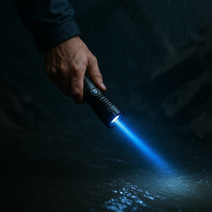 High Power Blue Tactical Beam Military Flashlight Torch Light