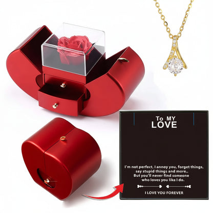 Apple Jewelry Box Eternal Flower Rose Valentines Gift