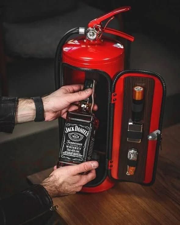 Hidden Bar Fire Extinguisher Whiskey Storage Cabinet Gift Display