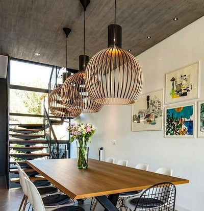 Wooden Pendant Light | Handcrafted Hanging Lamp