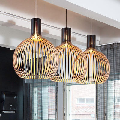 Wooden Pendant Light | Handcrafted Hanging Lamp