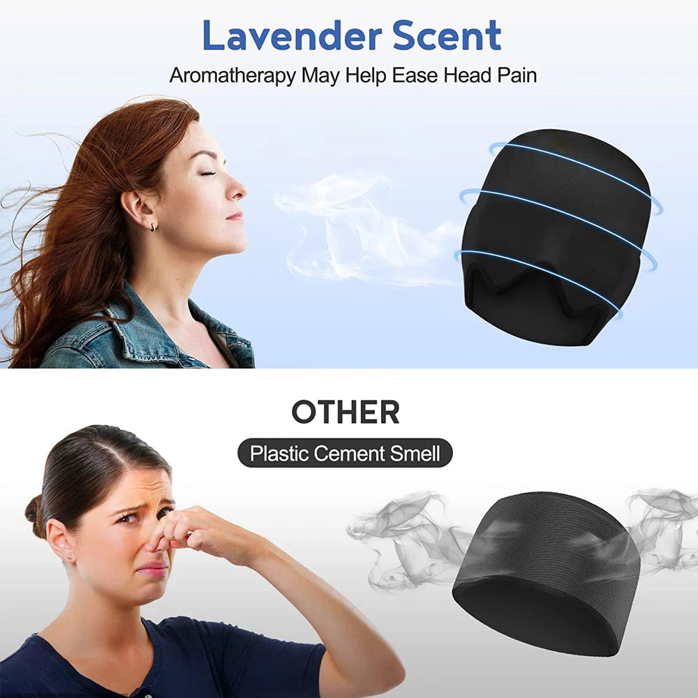 Migraine Relief Ice Head Wrap Hot Cold Therapy Headache Cap