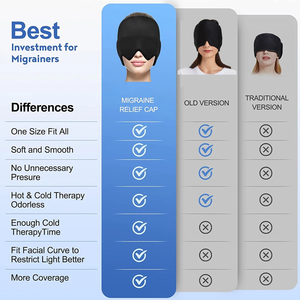 Migraine Relief Ice Head Wrap Hot Cold Therapy Headache Cap