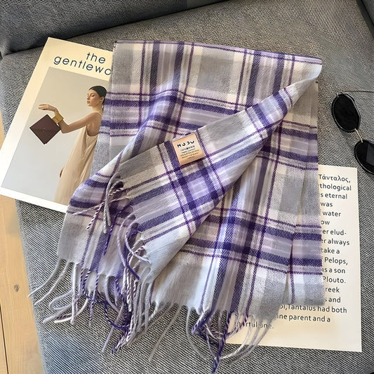 Winter Check Scarf | Large Wrap For Cold Days