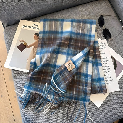 Winter Check Scarf | Large Wrap For Cold Days