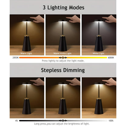 Cordless LED Table Lamp | Modern Dimmable Design