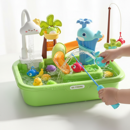 Kids Play Kitchen Sink Toy Running Water Cooking Set