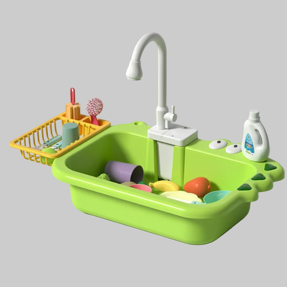 Kids Play Kitchen Sink Toy Running Water Cooking Set