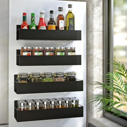 Kitchen Shelf Magnetic Refrigerator Organizer Metal Storage