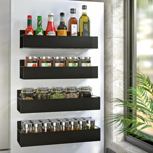 Kitchen Shelf Magnetic Refrigerator Organizer Metal Storage