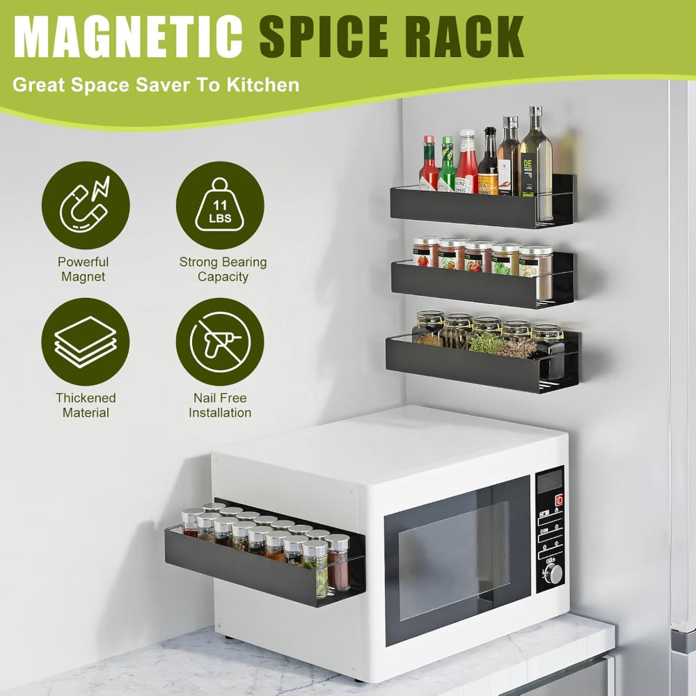 Kitchen Shelf Magnetic Refrigerator Organizer Metal Storage