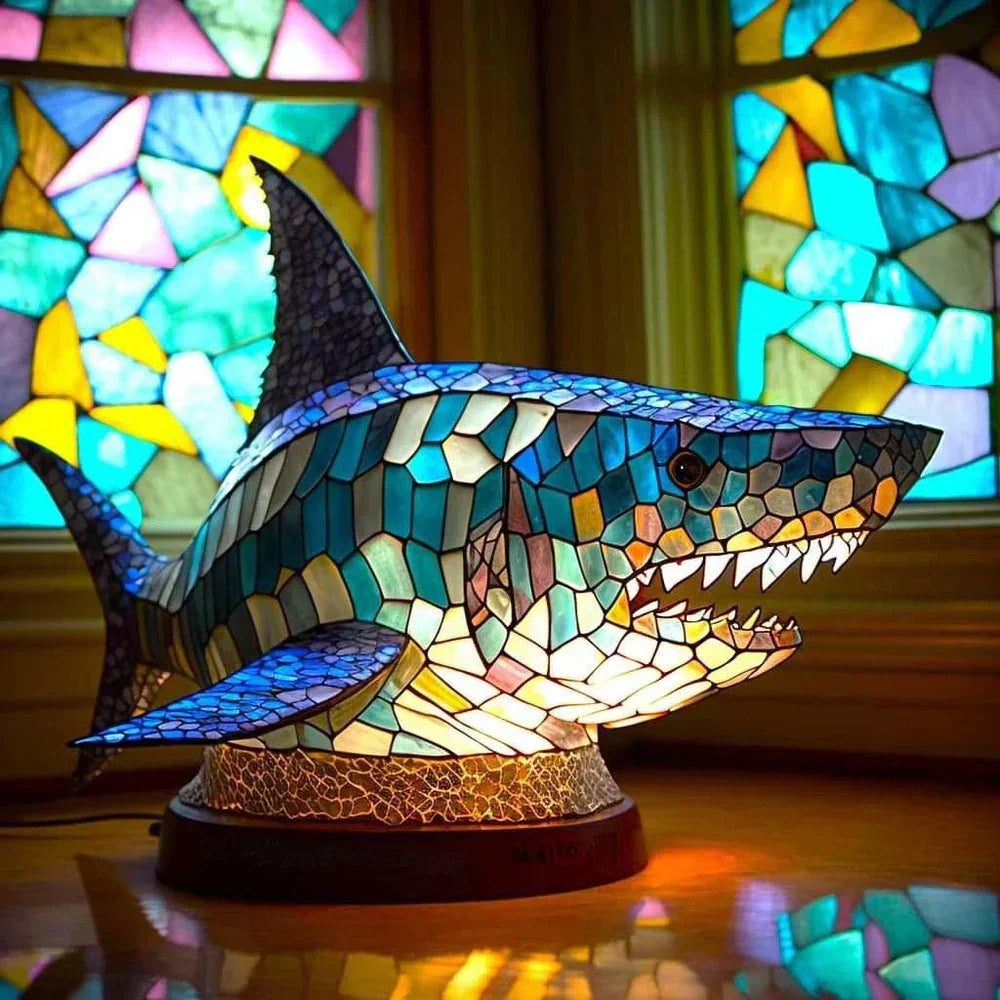 AnimalGlow Table Lamp | Stained-Glass Style Animal Design