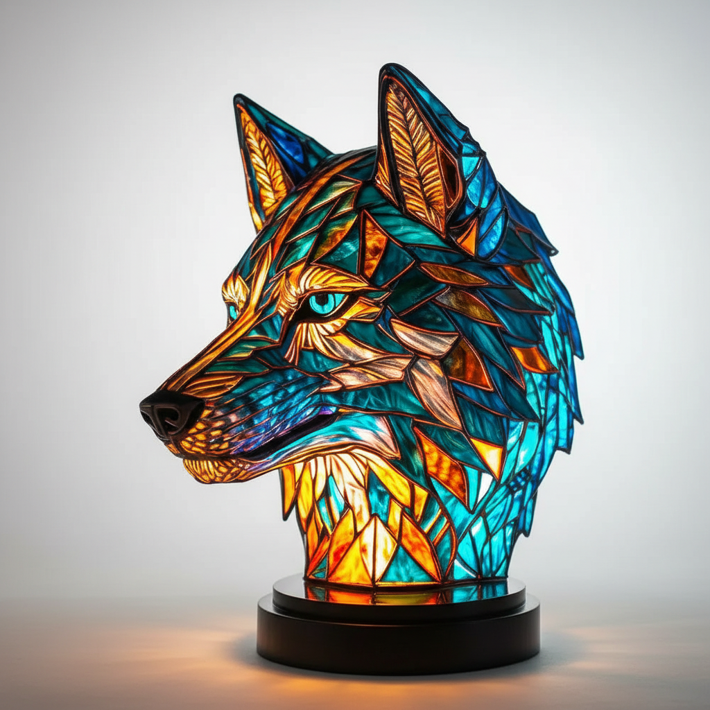 AnimalGlow Table Lamp | Stained-Glass Style Animal Design