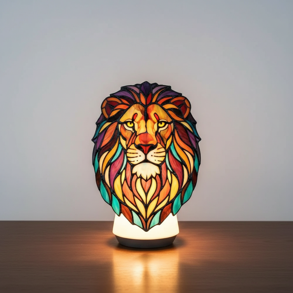AnimalGlow Table Lamp | Stained-Glass Style Animal Design
