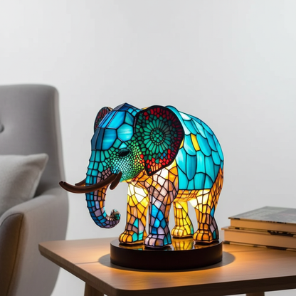AnimalGlow Table Lamp | Stained-Glass Style Animal Design