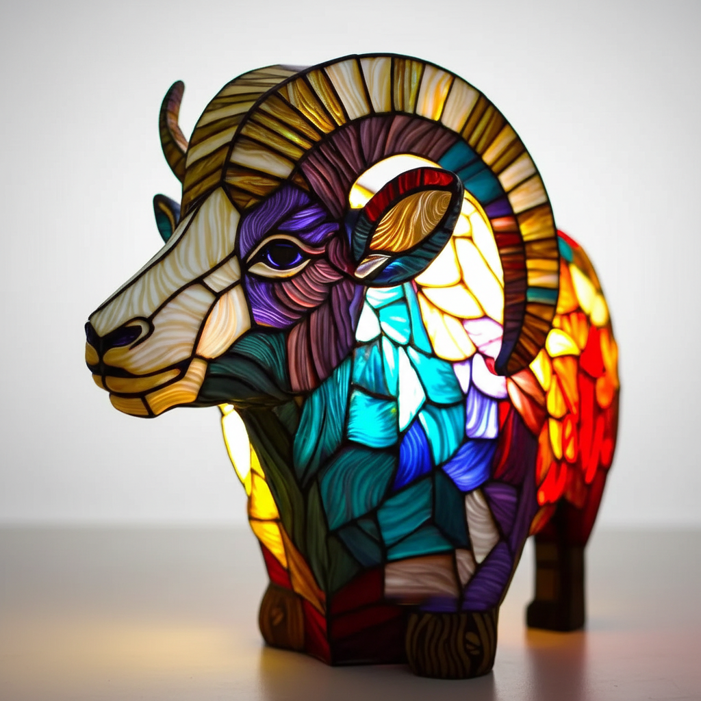 AnimalGlow Table Lamp | Stained-Glass Style Animal Design