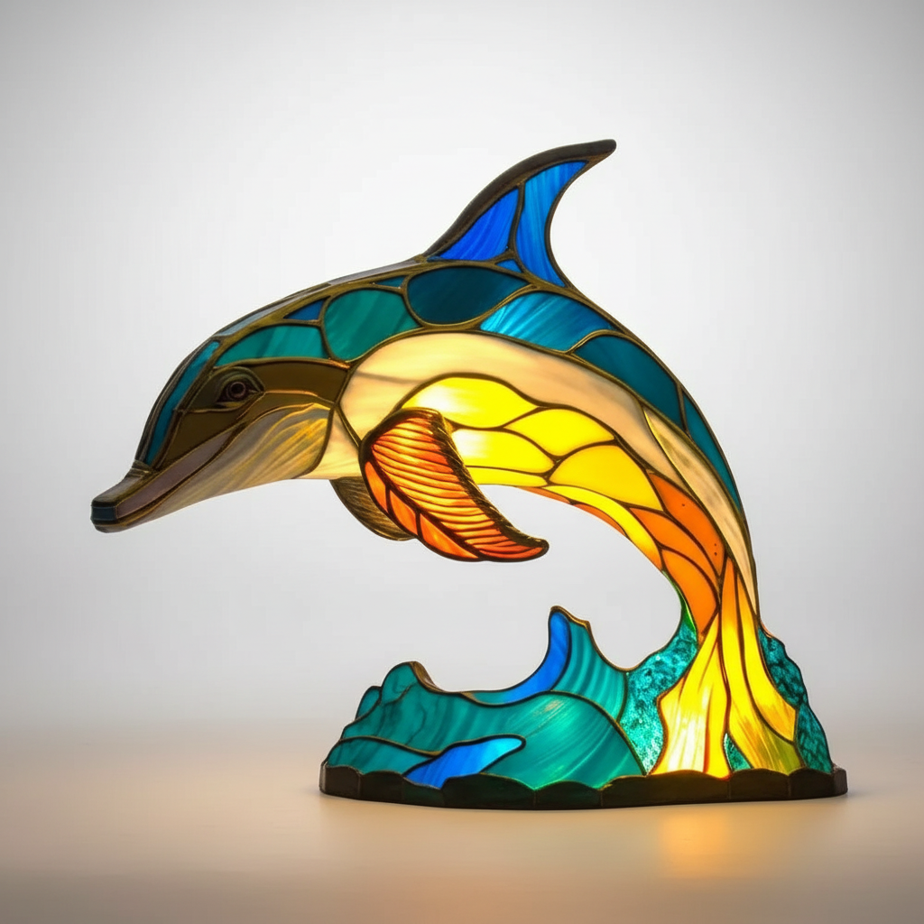 AnimalGlow Table Lamp | Stained-Glass Style Animal Design