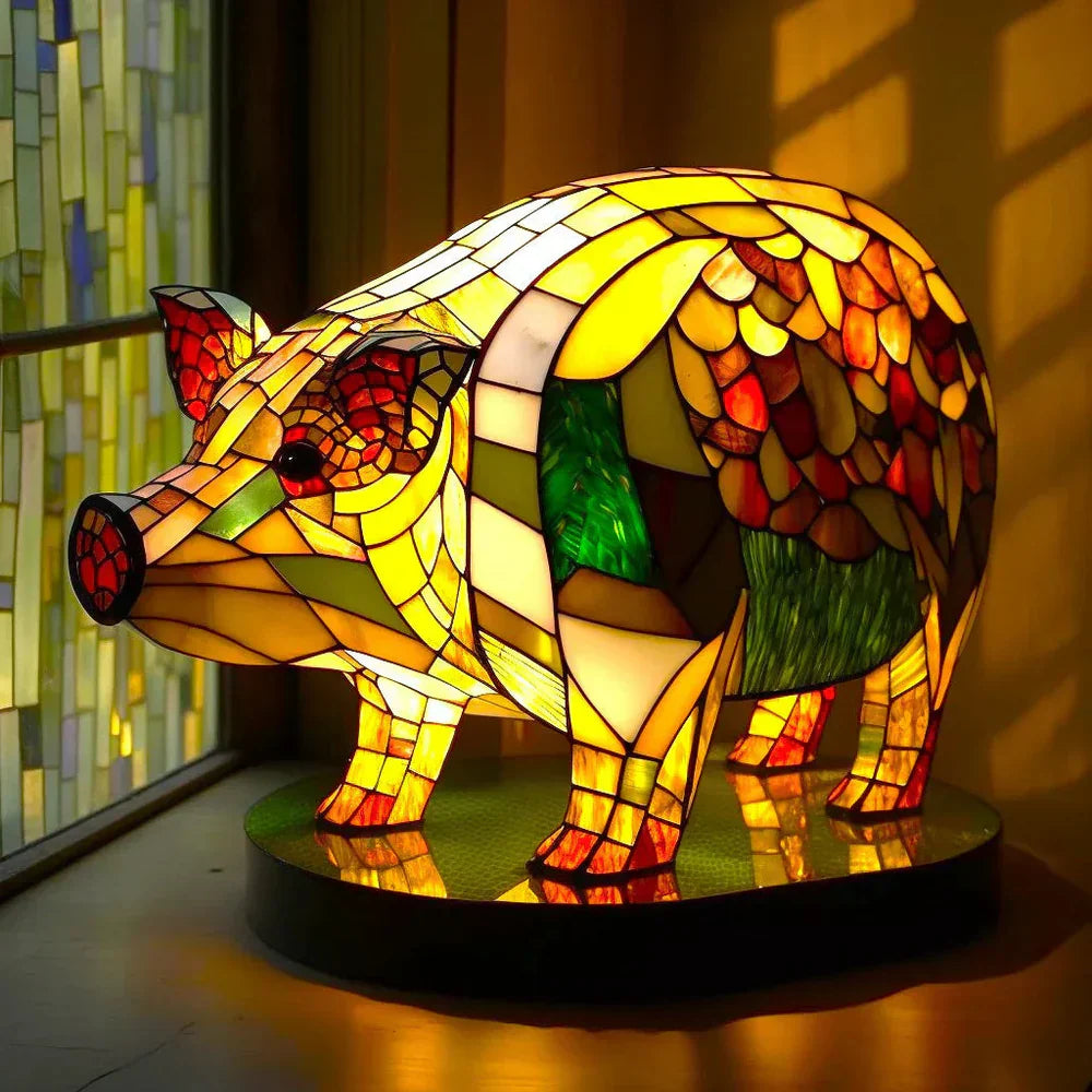 AnimalGlow Table Lamp | Stained-Glass Style Animal Design