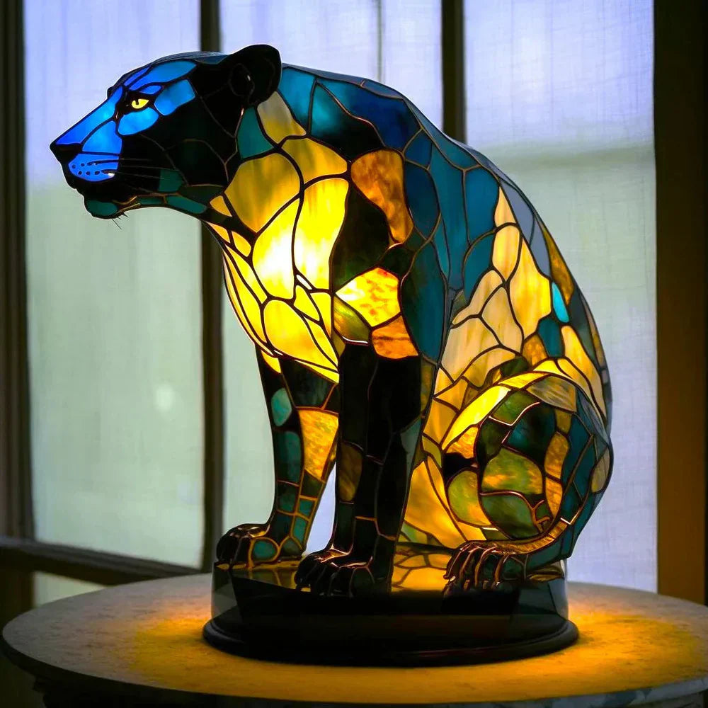 AnimalGlow Table Lamp | Stained-Glass Style Animal Design