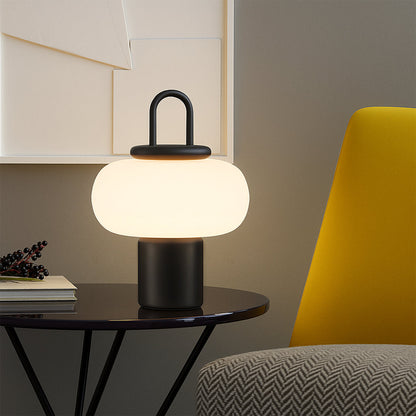 Glass bedside table lamp | Soft diffused LED glow