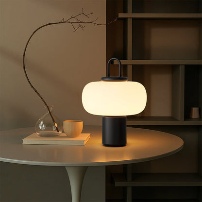 Glass bedside table lamp | Soft diffused LED glow