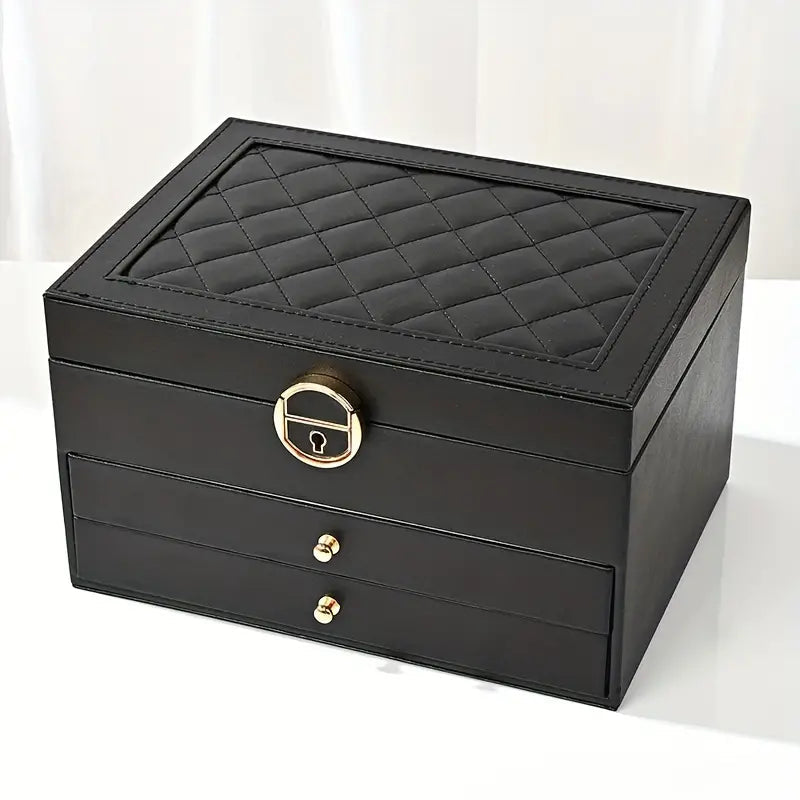 Multi-Layer Leather Jewelry Box | Rings, Necklaces & Bracelets | Organized Storage