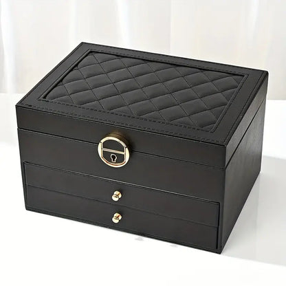 Multi-Layer Leather Jewelry Box | Rings, Necklaces & Bracelets | Organized Storage