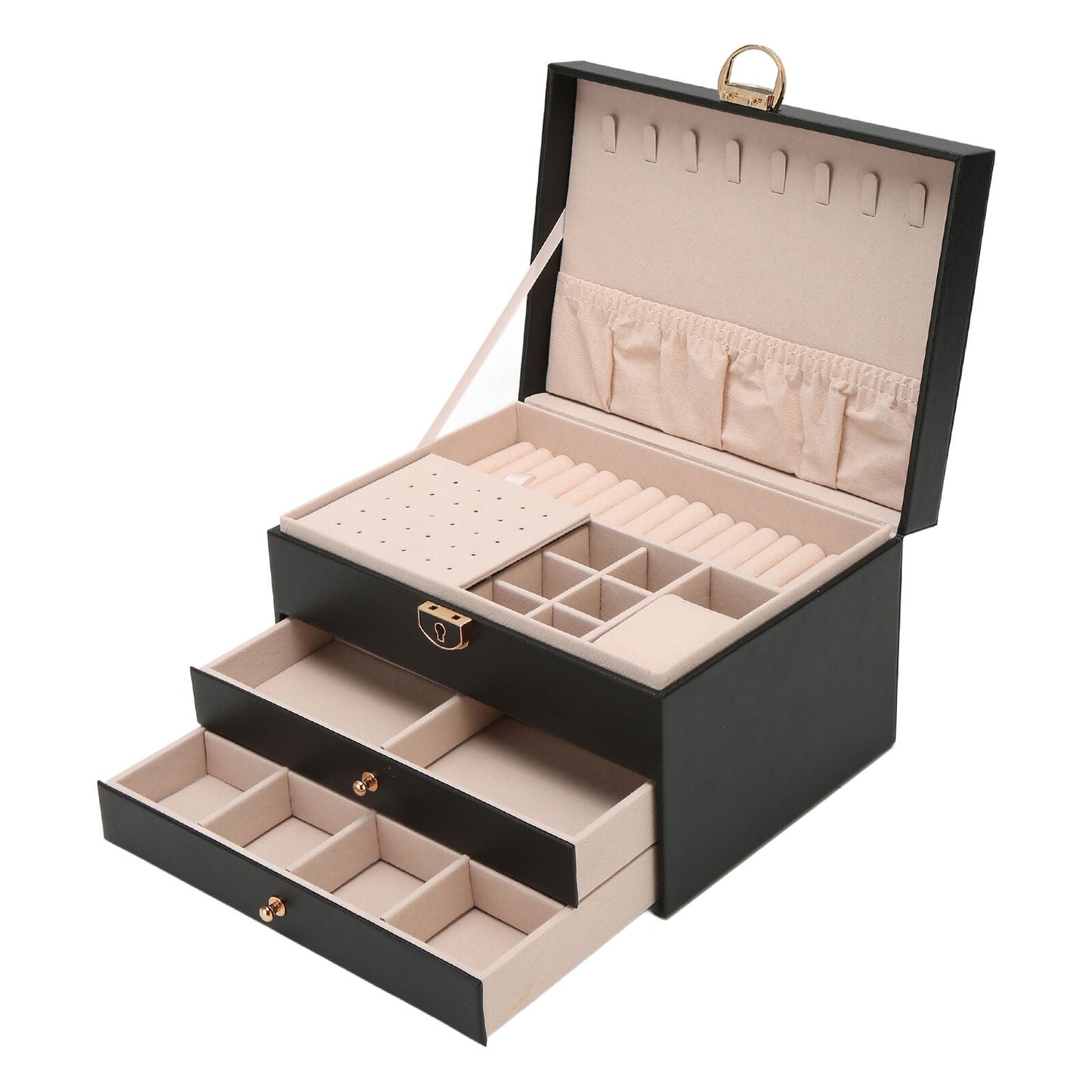 Multi-Layer Leather Jewelry Box | Rings, Necklaces & Bracelets | Organized Storage