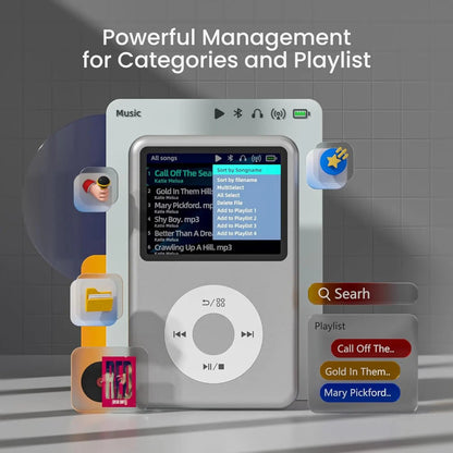 MP3 Player Portable Digital Audio Player Touch Screen Music Device
