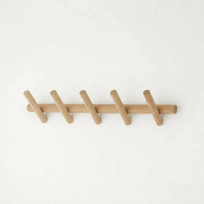 Maeve | Wall-Mounted Oak Coat & Hat Rack (5 Hooks)