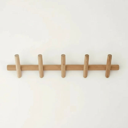 Maeve | Wall-Mounted Oak Coat & Hat Rack (5 Hooks)