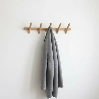 Maeve | Wall-Mounted Oak Coat & Hat Rack (5 Hooks)