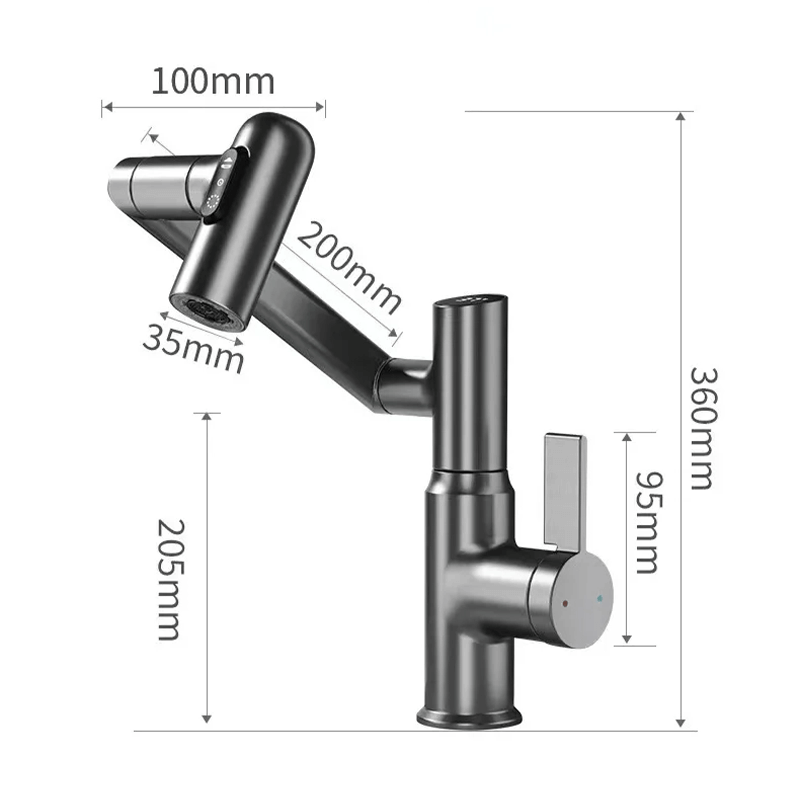 360° Swivel Kitchen Tap | LED Temperature Display Spout