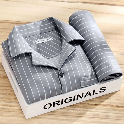 Mens Pajama Set Button Down Soft Breathable Sleepwear