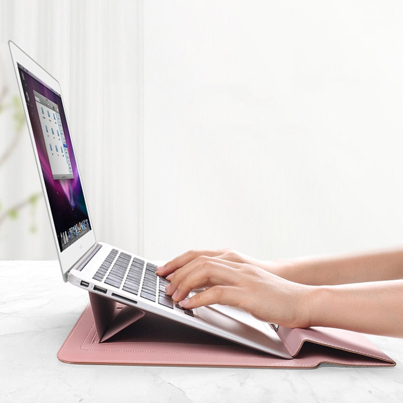 Laptop Sleeve | Foldable Stand Case with PU Exterior