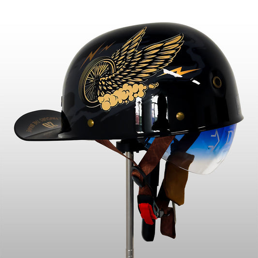 Motorcycle Helmet Half Face Safety DOT Approved Lightweight Riding Helmet