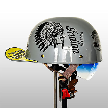 Motorcycle Helmet Half Face Safety DOT Approved Lightweight Riding Helmet