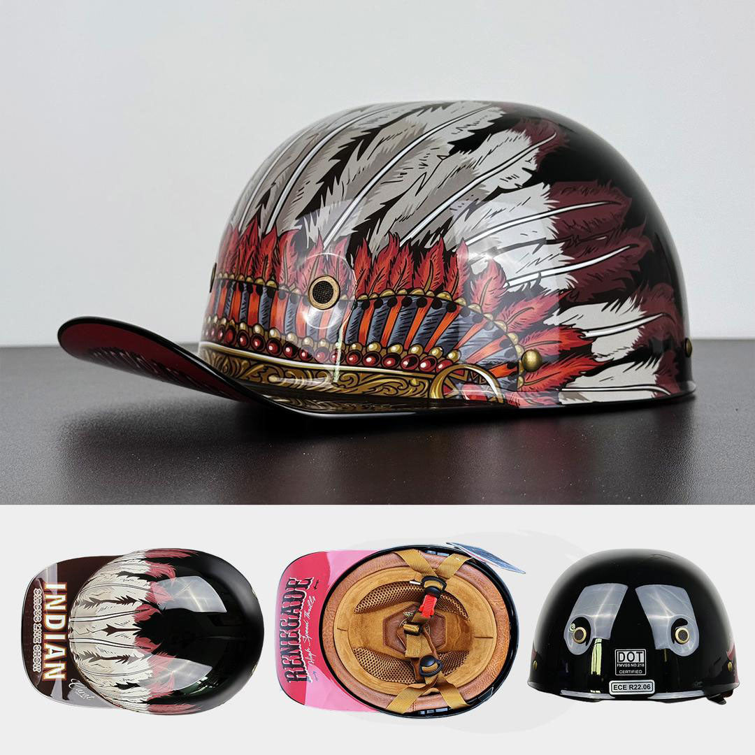 Motorcycle Helmet Half Face Safety DOT Approved Lightweight Riding Helmet