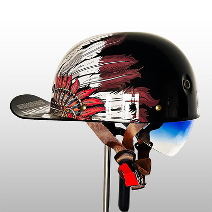 Motorcycle Helmet Half Face Safety DOT Approved Lightweight Riding Helmet