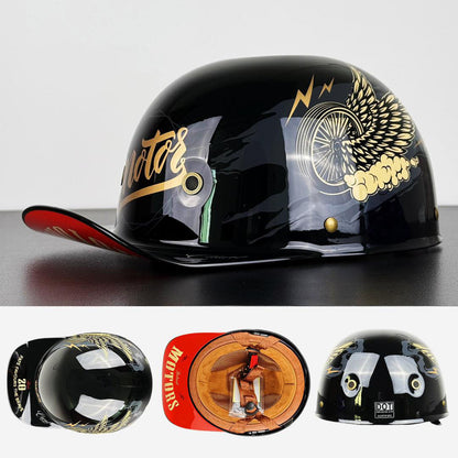 Motorcycle Helmet Half Face Safety DOT Approved Lightweight Riding Helmet