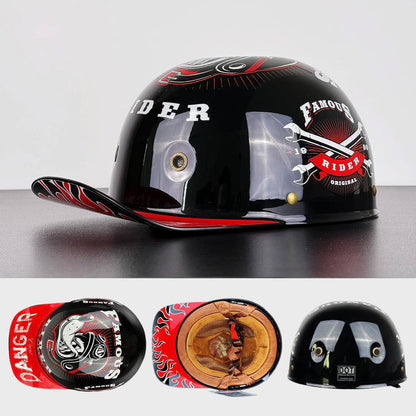 Motorcycle Helmet Half Face Safety DOT Approved Lightweight Riding Helmet
