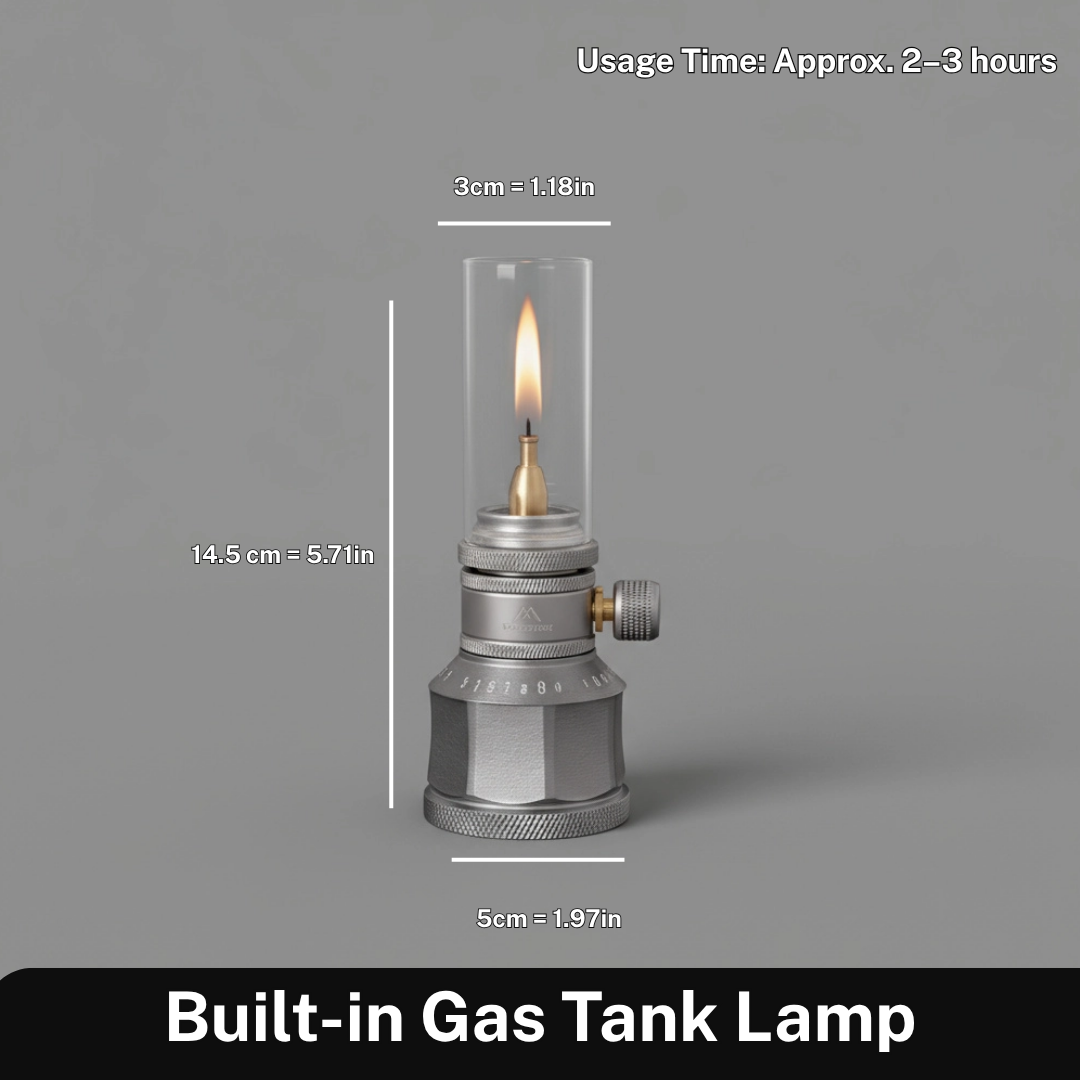 Camping Lantern Butane Gas Portable Aluminum Outdoor Light