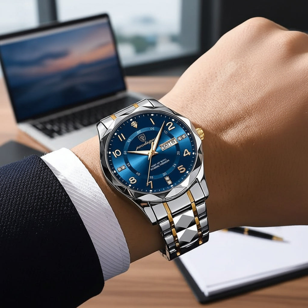 Mens Watch Titanium Waterproof Analog Quartz Sport Watch