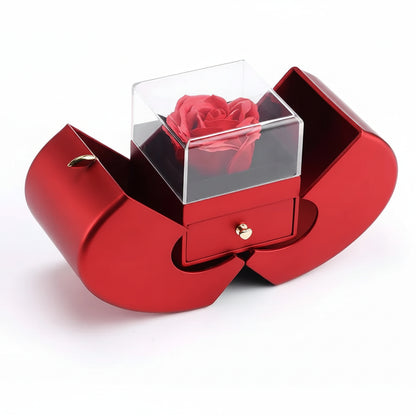 Apple Jewelry Box Eternal Flower Rose Valentines Gift