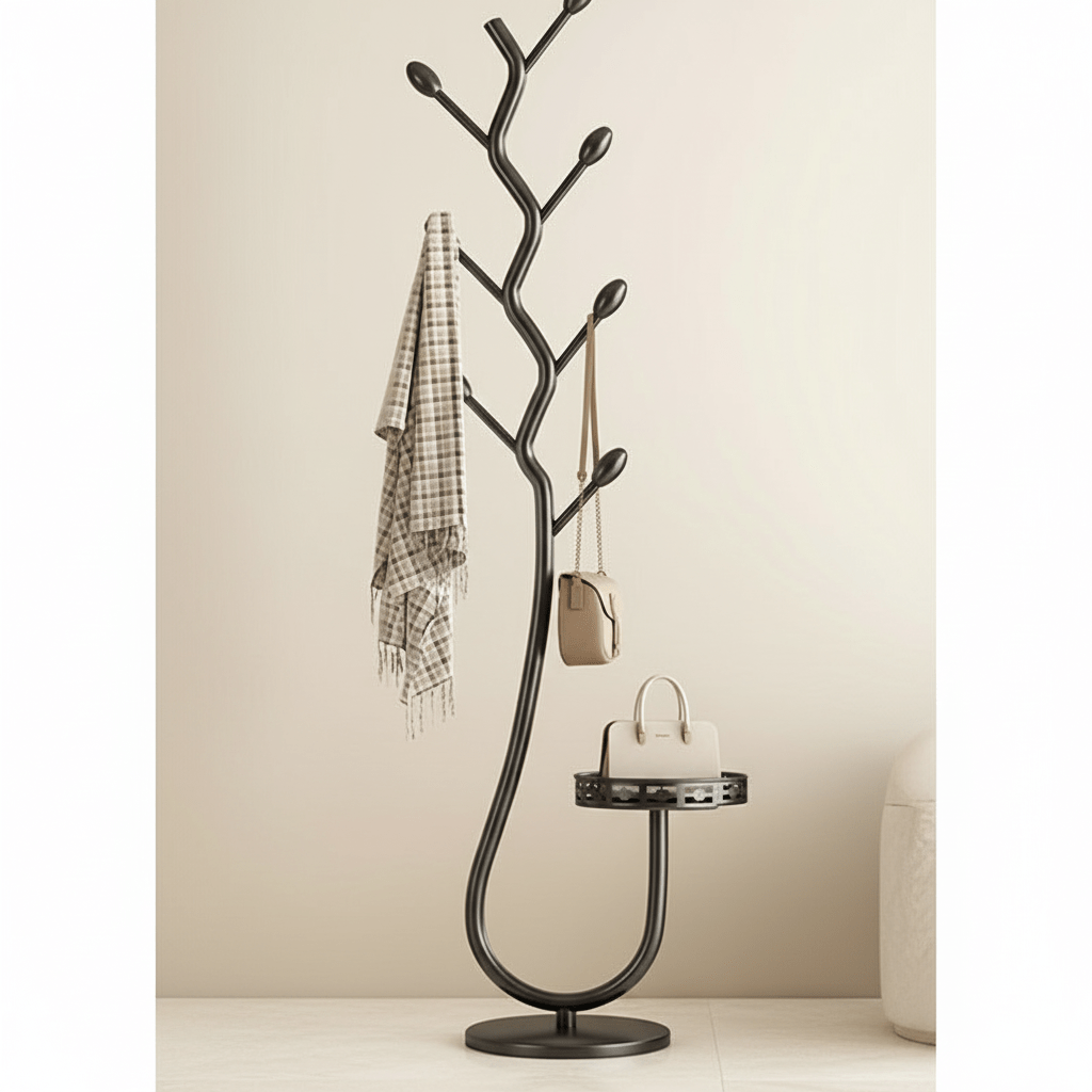 Tree Coat Rack Stand | Black Iron Branch Design